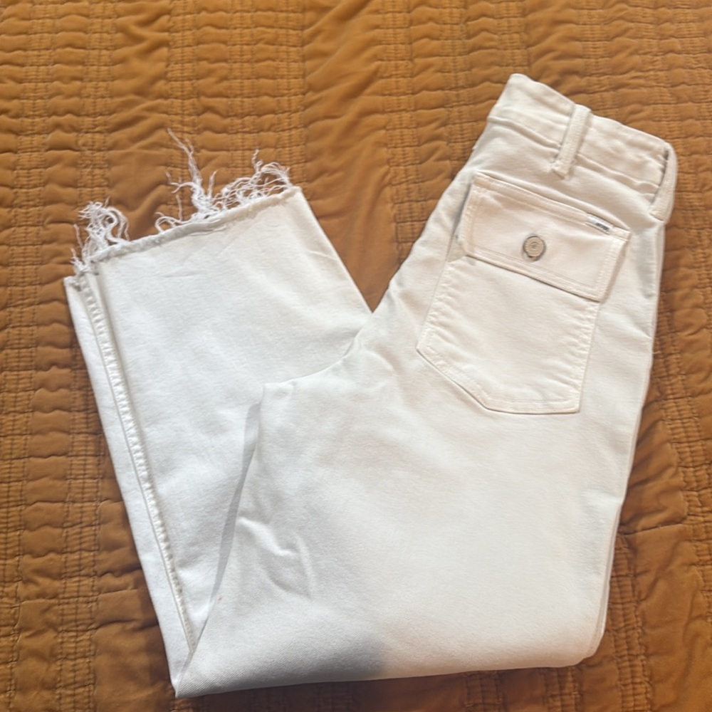 MOTHER White Ankle Cropped Jeans Size 25 - Picture 5 of 6